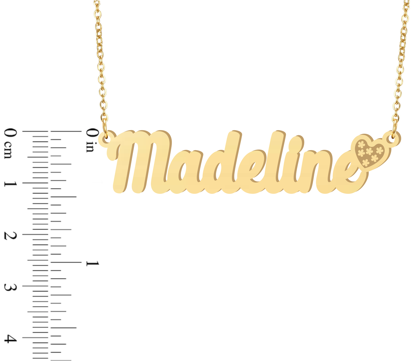 Prime & Pure 9K Yellow Gold Name Necklace Madeline with Heart