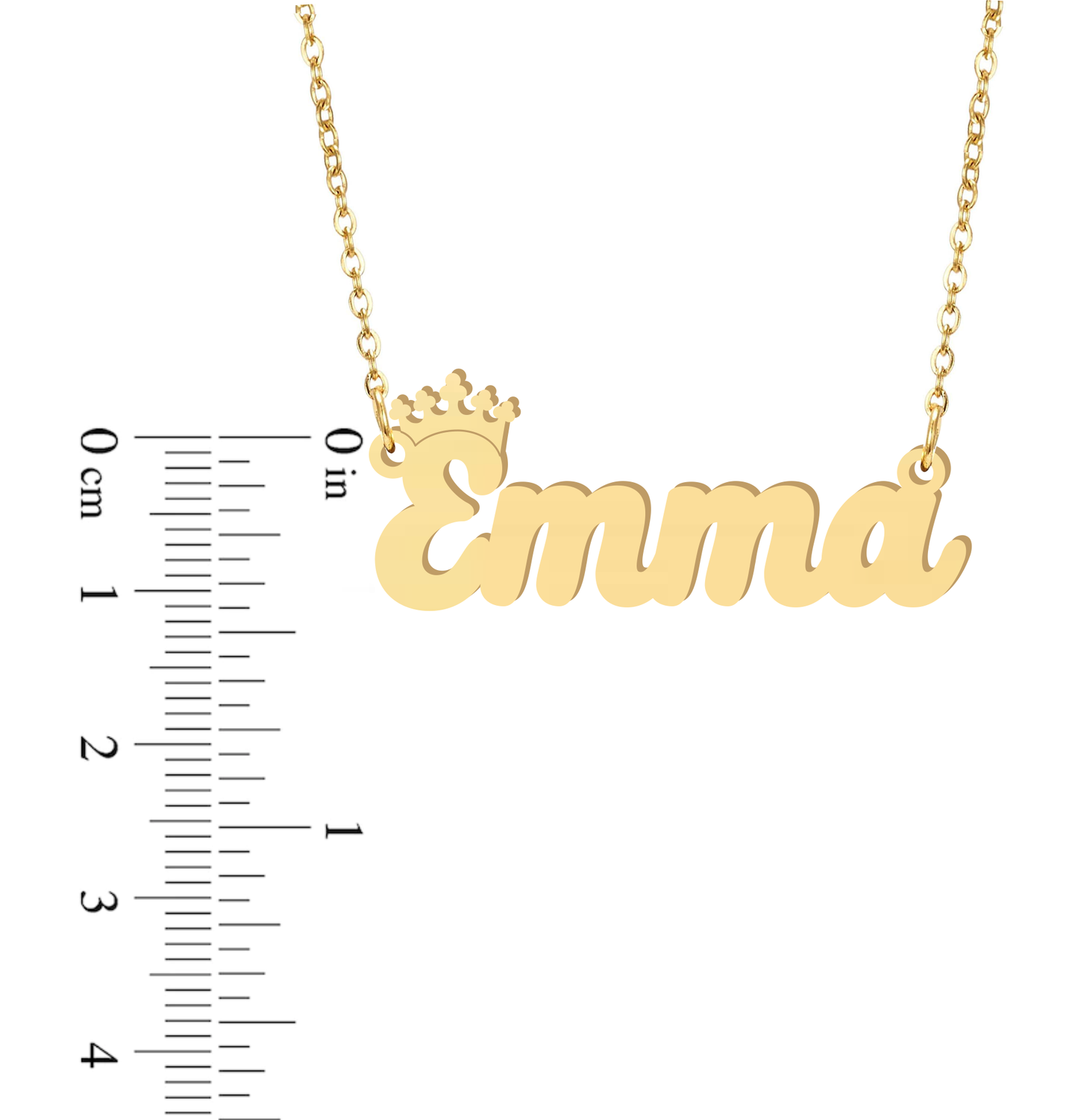 Prime & Pure 9K Yellow Gold Name Necklace Emma with Crown