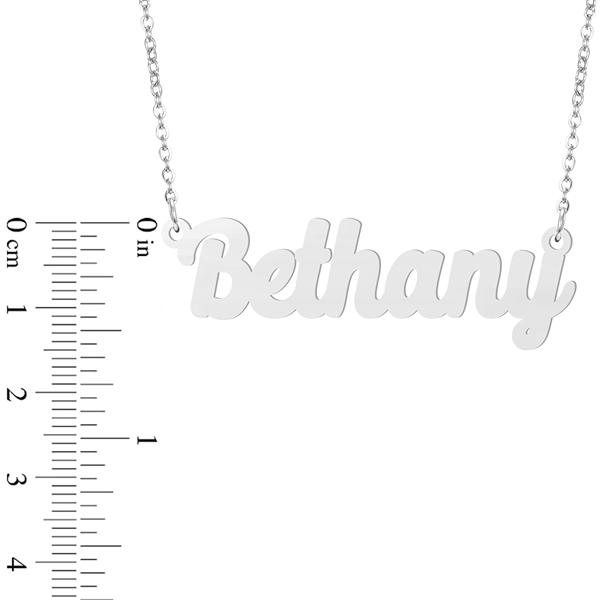 Prime & Pure 9K White Gold Name Necklace Bethany