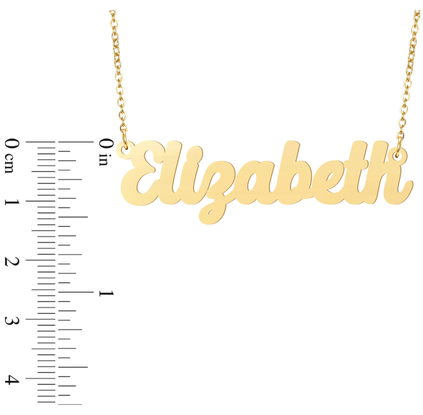 Prime & Pure 9K Yellow Gold Name Necklace Elizabeth