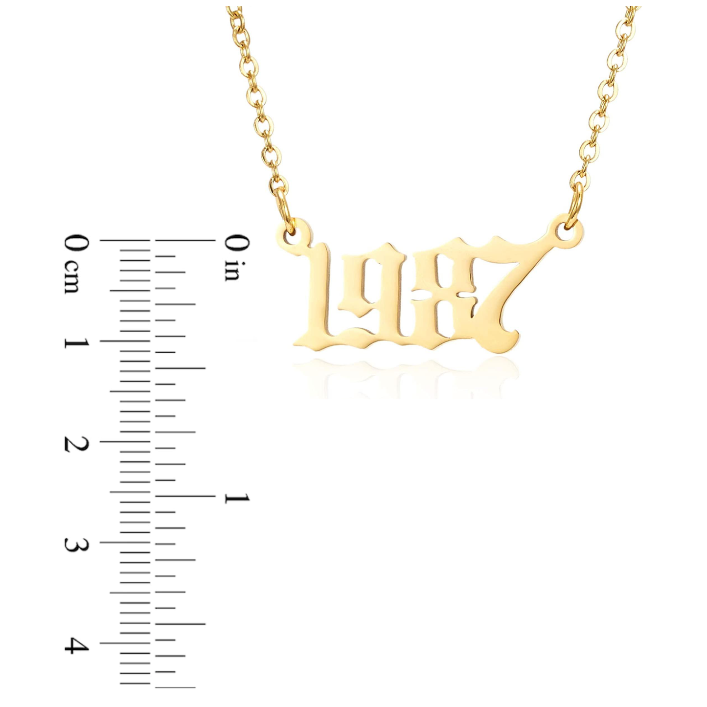 Prime & Pure 9K Yellow Gold Birthyear Necklace 1987