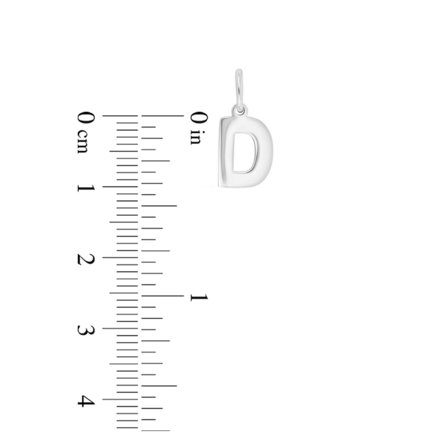 Prime & Pure Sterling Silver Initial Pendant Letter D
