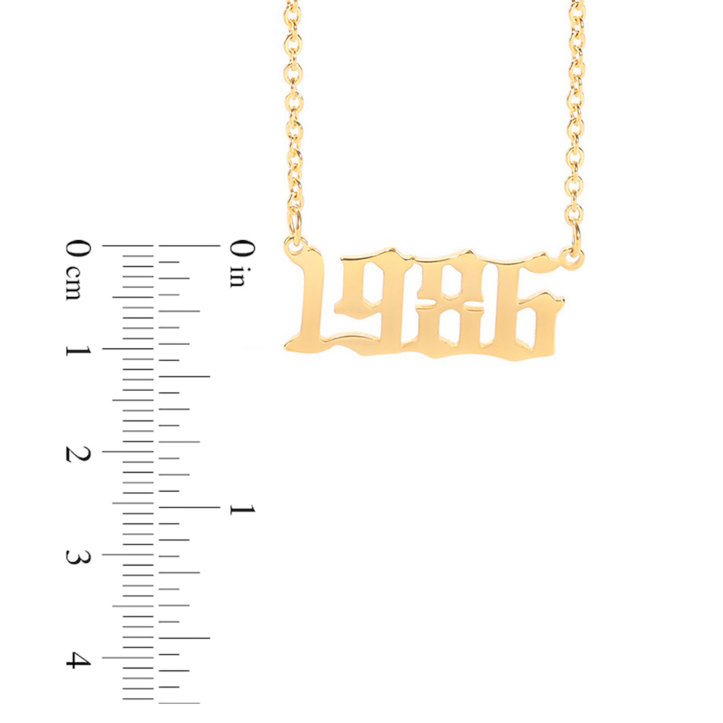 Prime & Pure 9K Yellow Gold Birthyear Necklace 1986