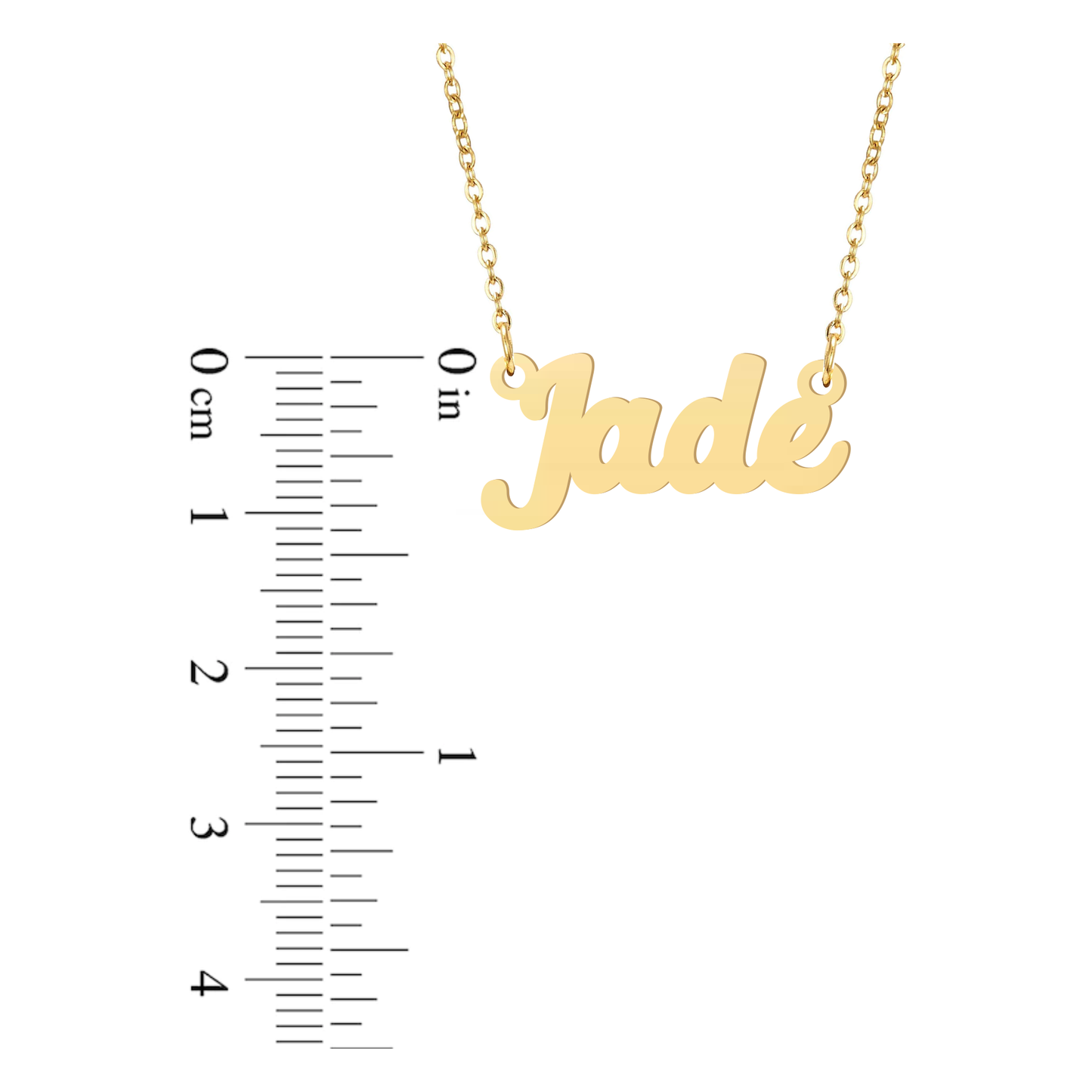 Prime & Pure 9K Yellow Gold Name Necklace Jade