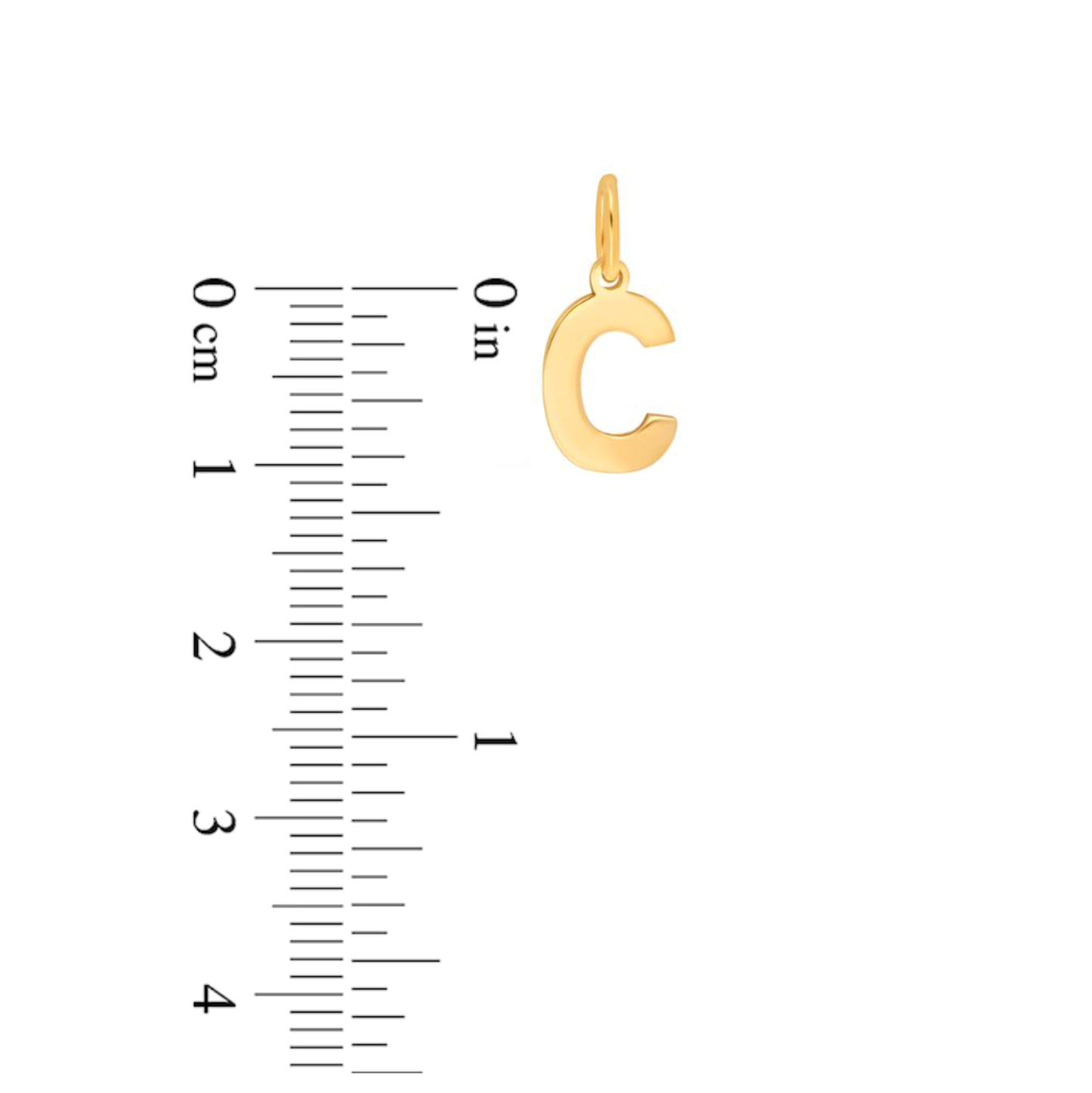 Prime & Pure 9K Yellow Gold Initial Pendant Letter C