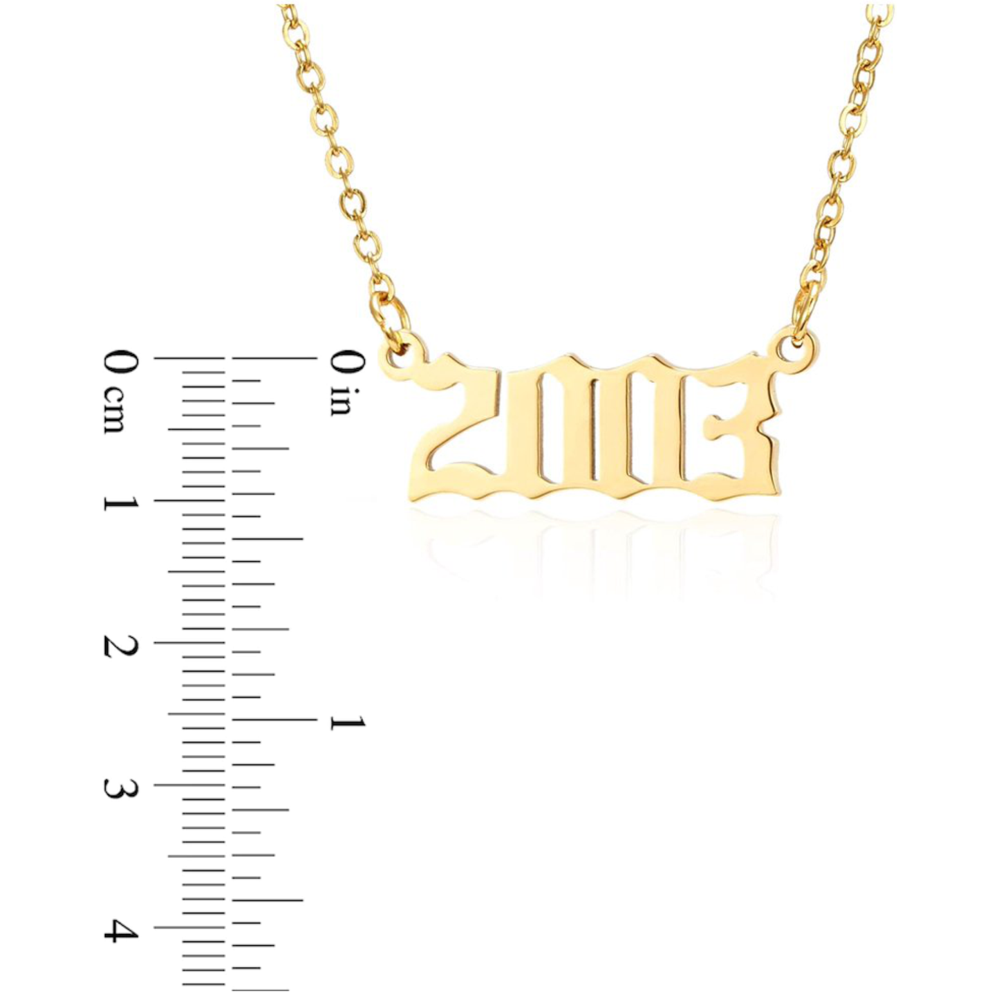 Prime & Pure 9K Yellow Gold Birthyear Necklace 2003