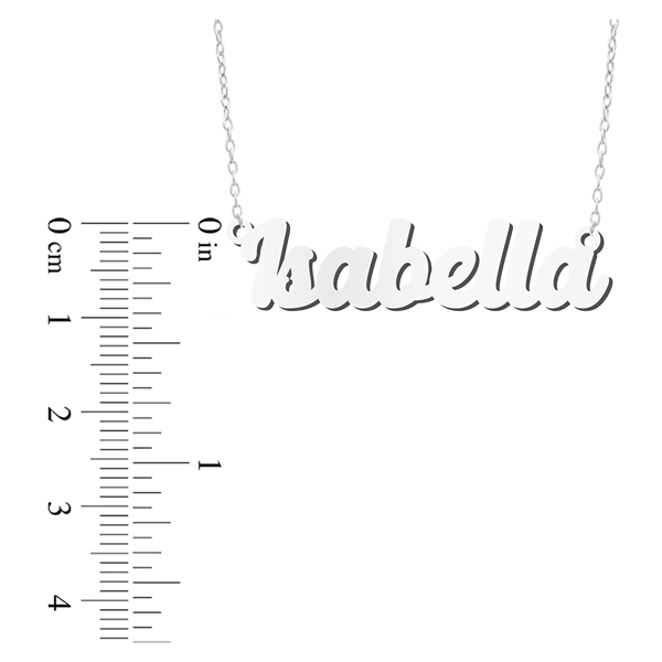 Prime & Pure 9K White Gold Name Necklace Isabella