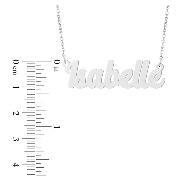 Prime & Pure 9K White Gold Name Necklace Isabelle