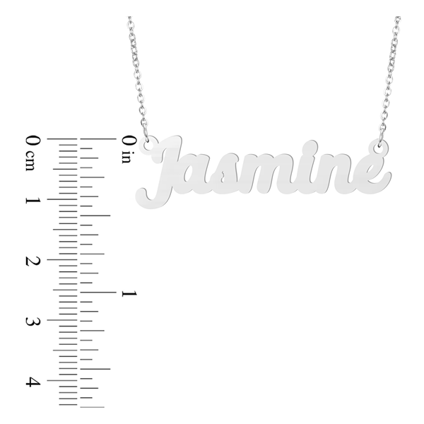 Prime & Pure 9K White Gold Name Necklace Jasmine