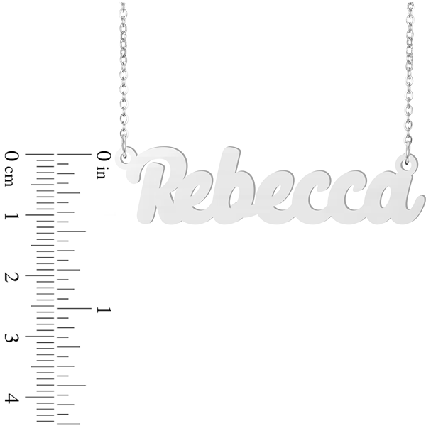Prime & Pure 9K White Gold Name Necklace Rebecca