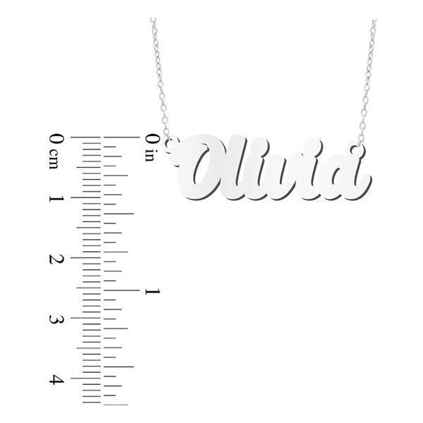 Prime & Pure 9K White Gold Name Necklace Olivia