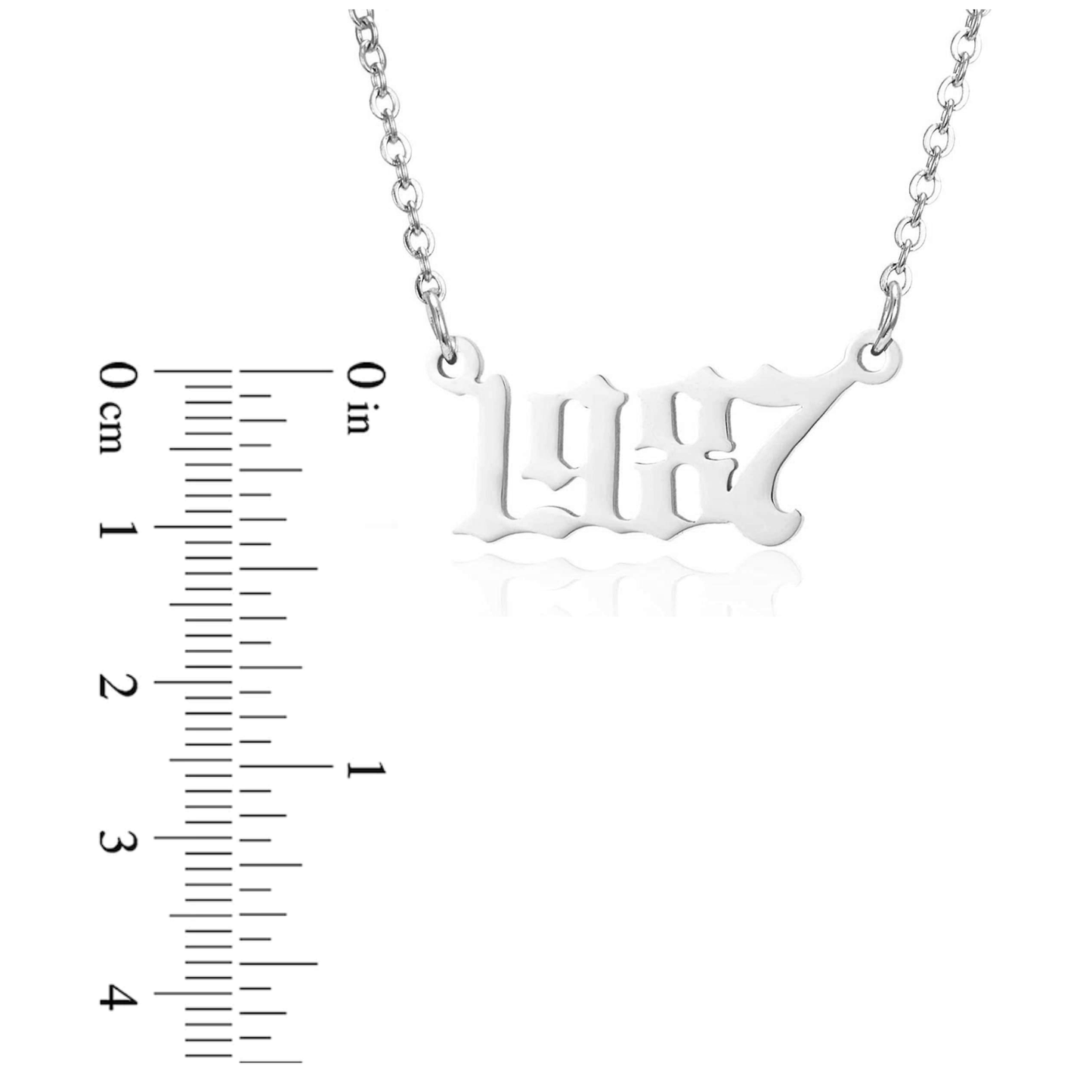 Prime & Pure Sterling Silver Birthyear Necklace 1987