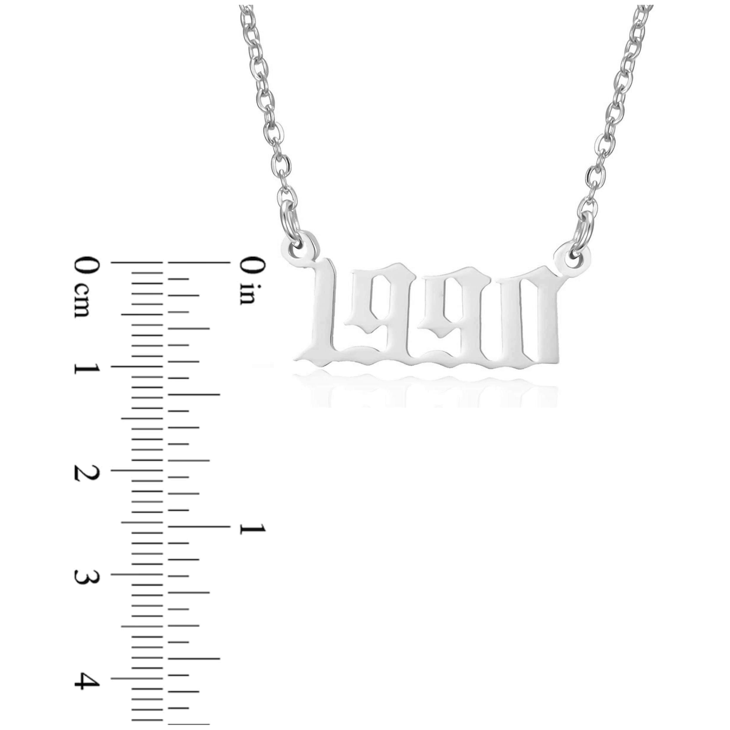 Prime & Pure Sterling Silver Birthyear Necklace 1990