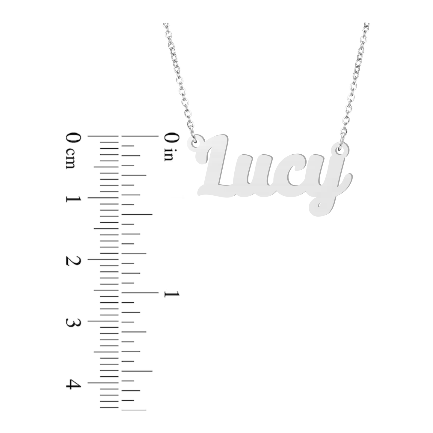 Prime & Pure 9K White Gold Name Necklace Lucy