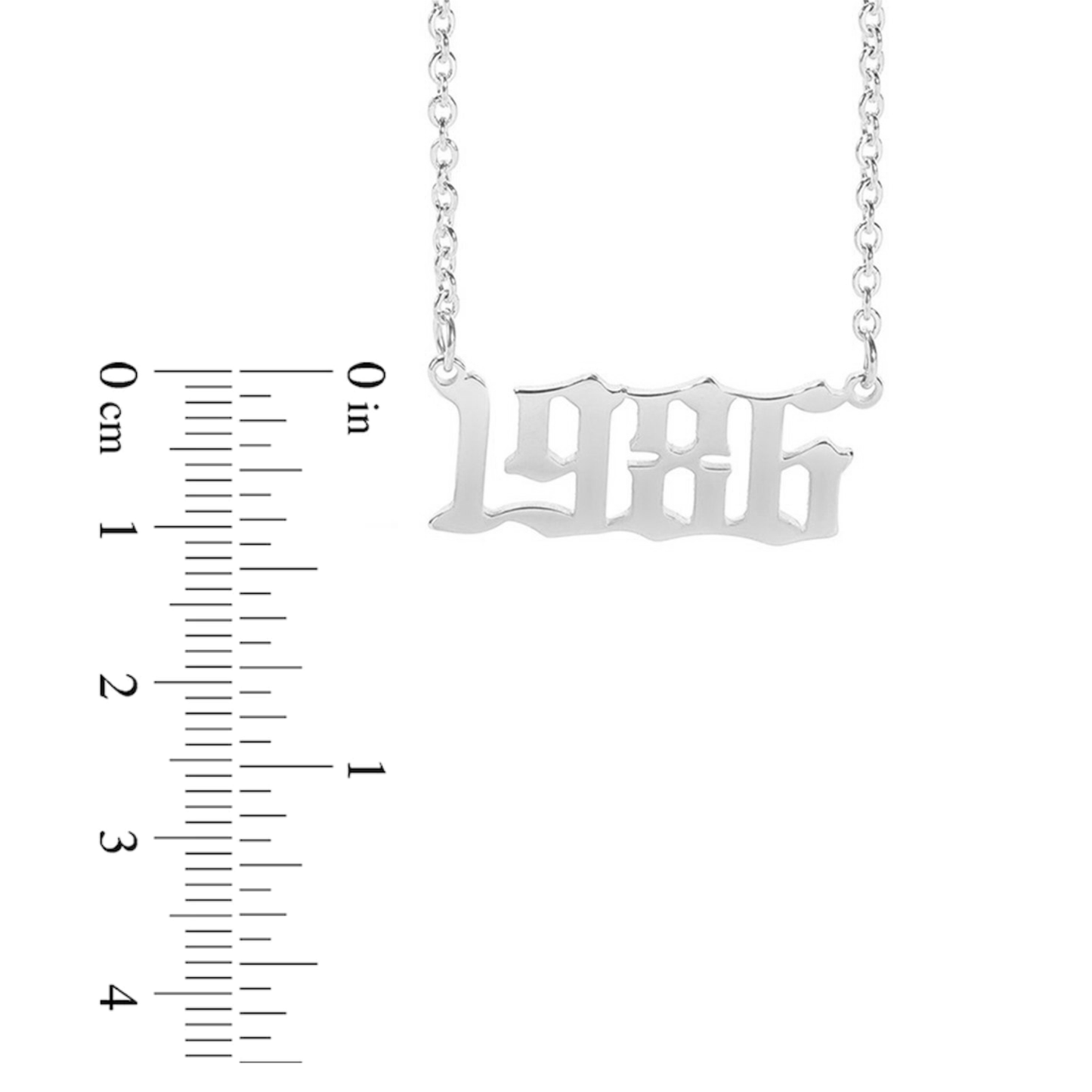 Prime & Pure Sterling Silver Birthyear Necklace 1986
