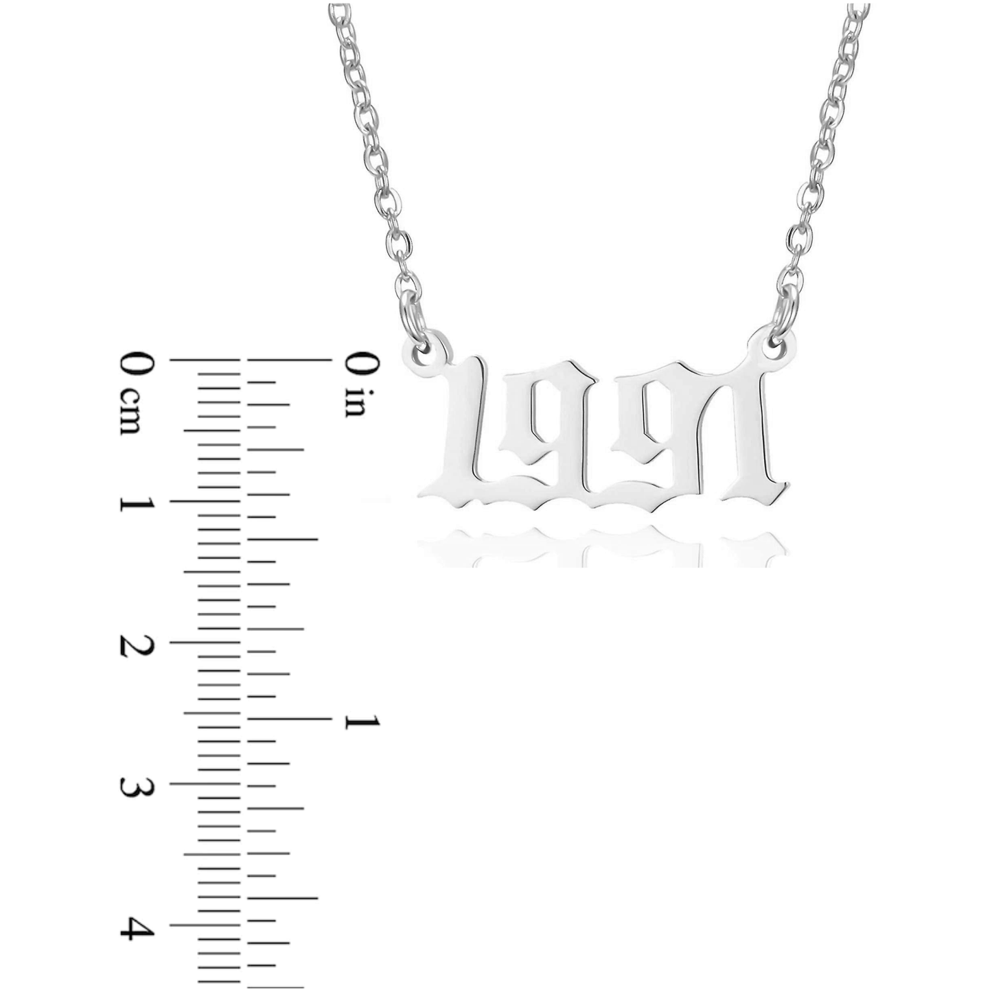 Prime & Pure Sterling Silver Birthyear Necklace 1991