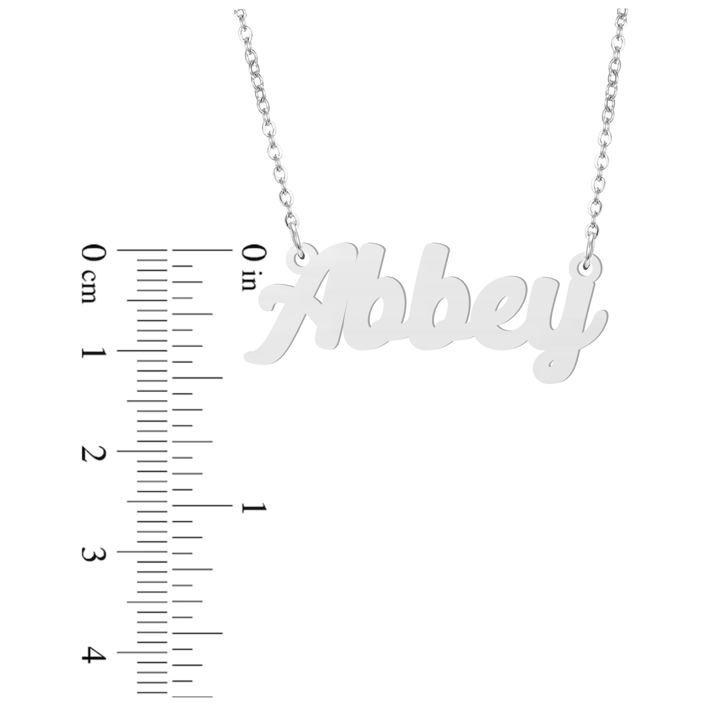Prime & Pure 9K White Gold Name Necklace Abbey