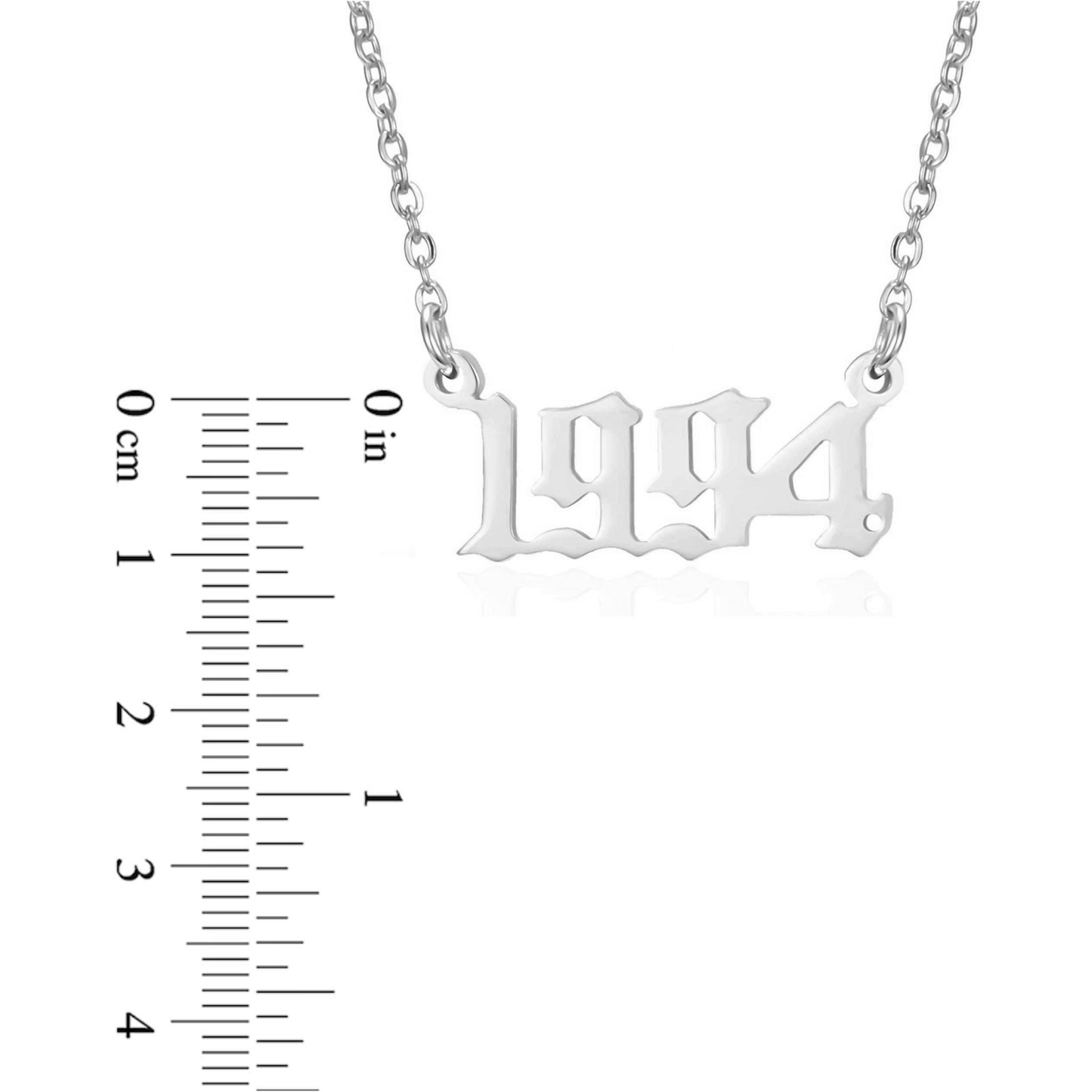 Prime & Pure Sterling Silver Birthyear Necklace 1994