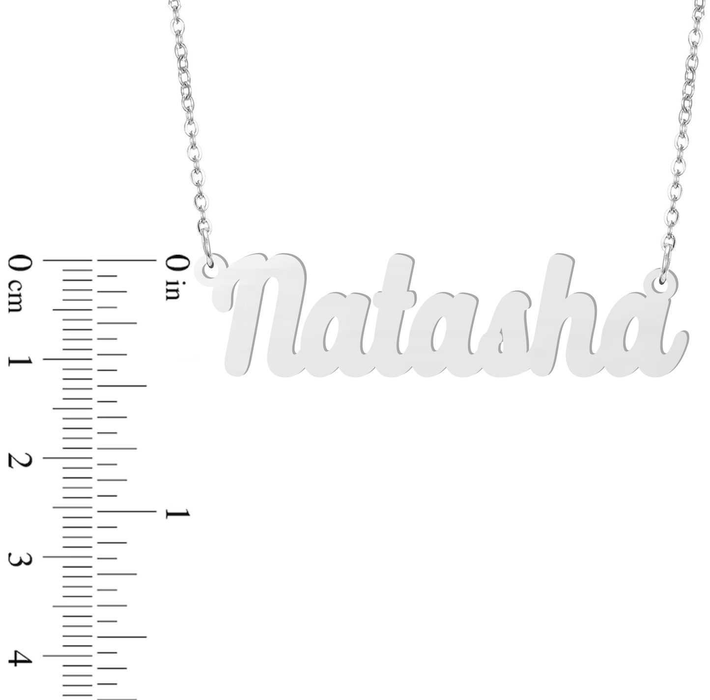 Prime & Pure 9K White Gold Name Necklace Natasha