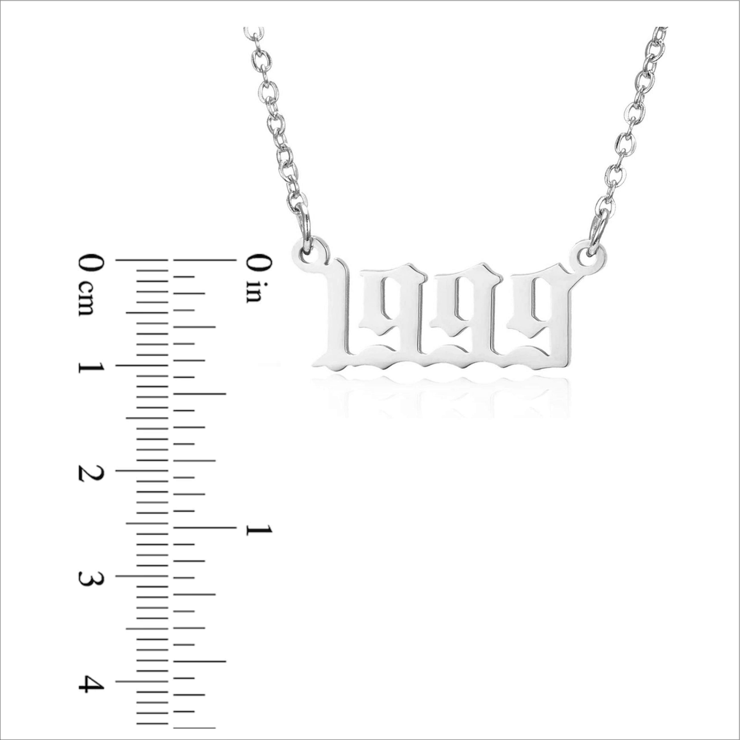 Prime & Pure 9K White Gold Birthyear Necklace 1999