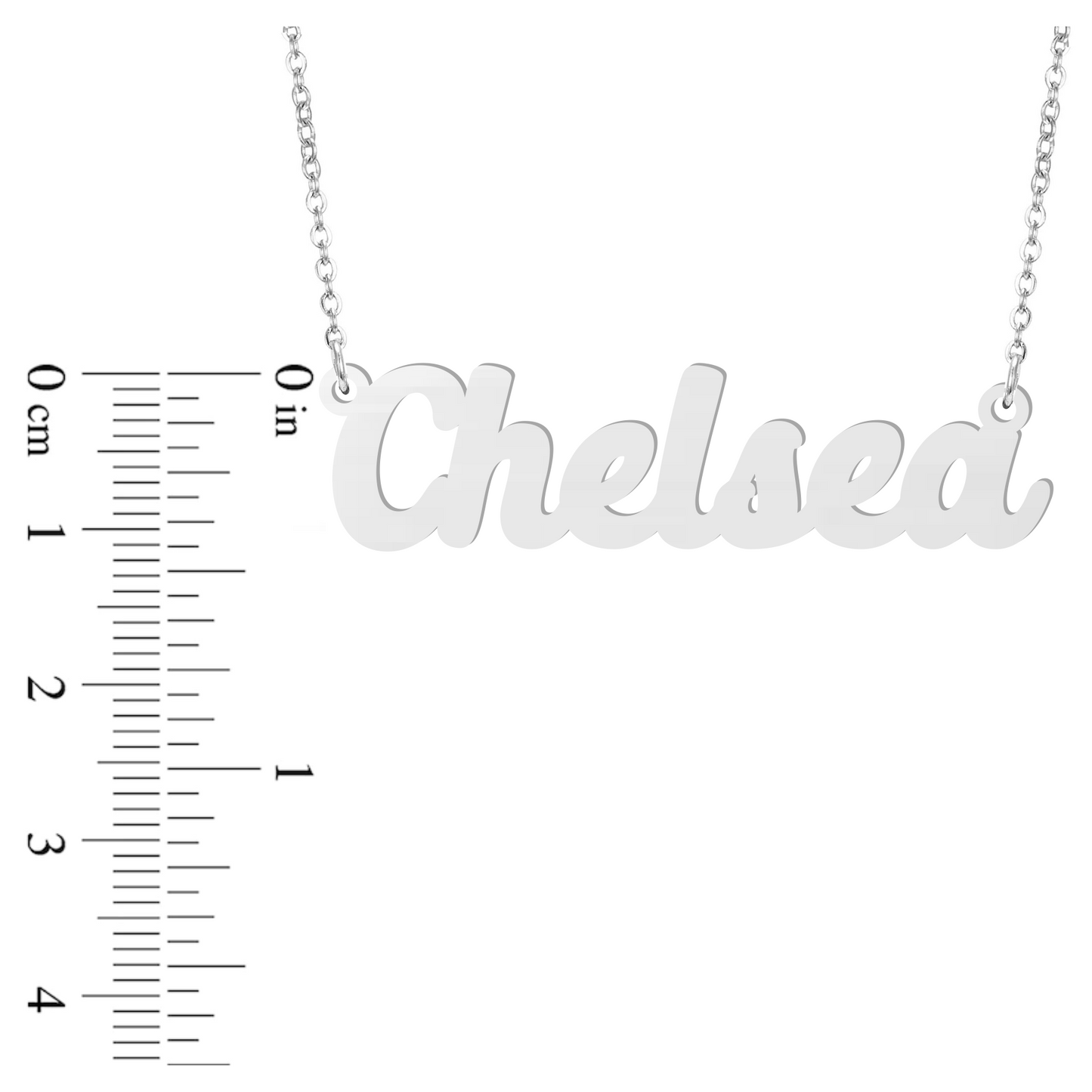 Prime & Pure 9K White Gold Name Necklace Chelsea