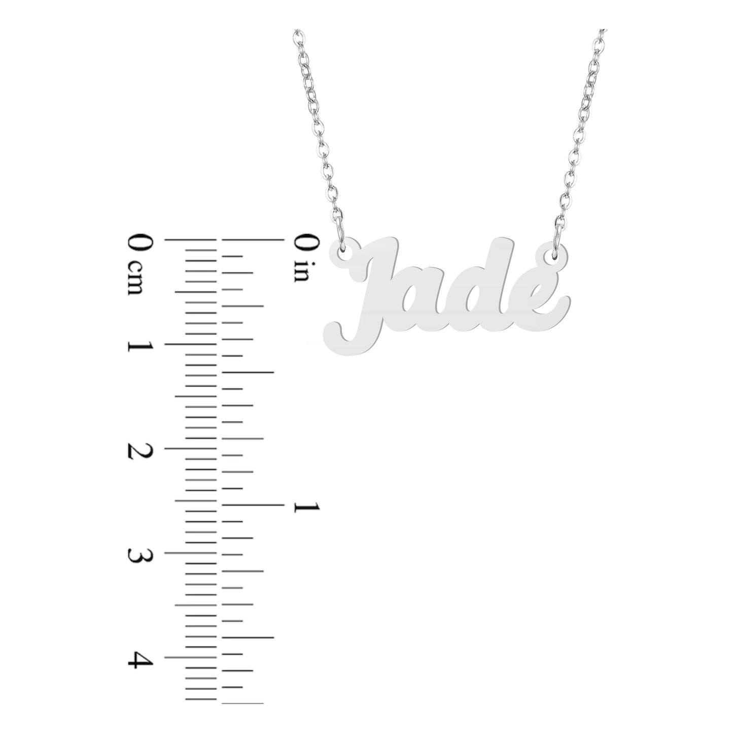 Prime & Pure 9K White Gold Name Necklace Jade