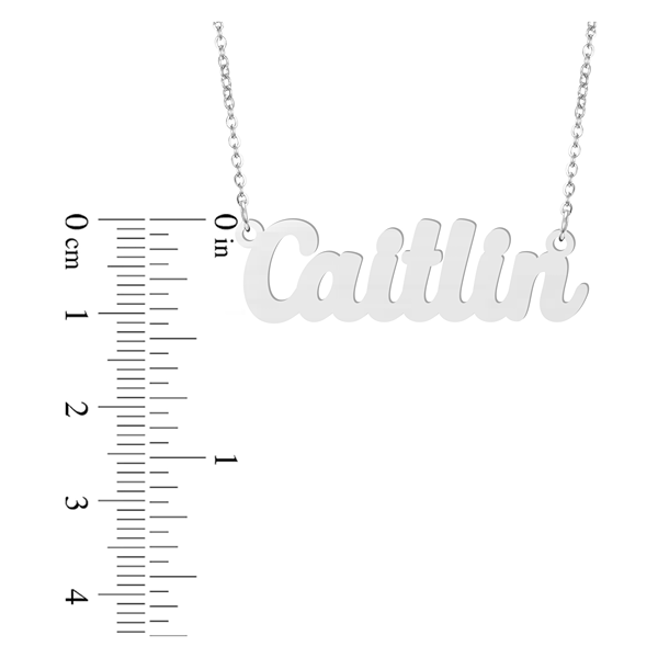 Prime & Pure 9K White Gold Name Necklace Caitlin
