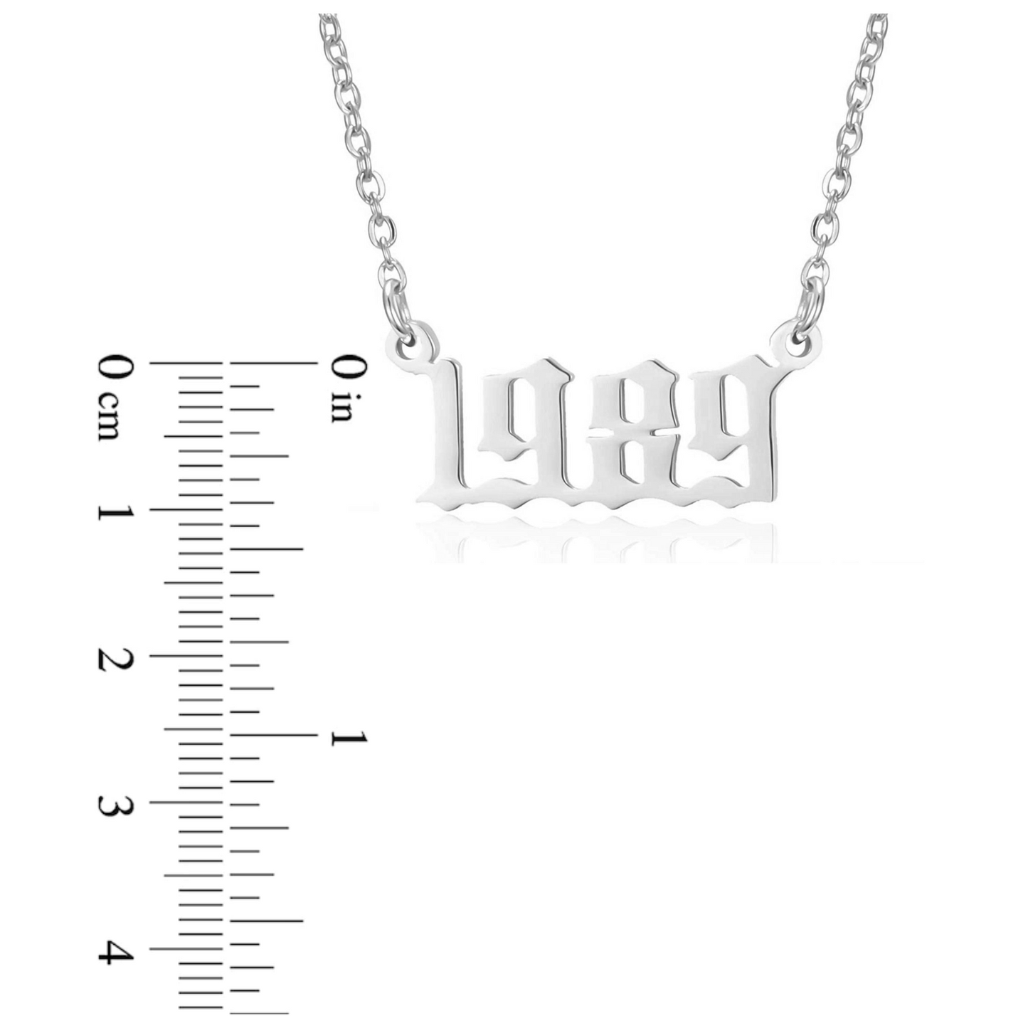 Prime & Pure Sterling Silver Birthyear Necklace 1989