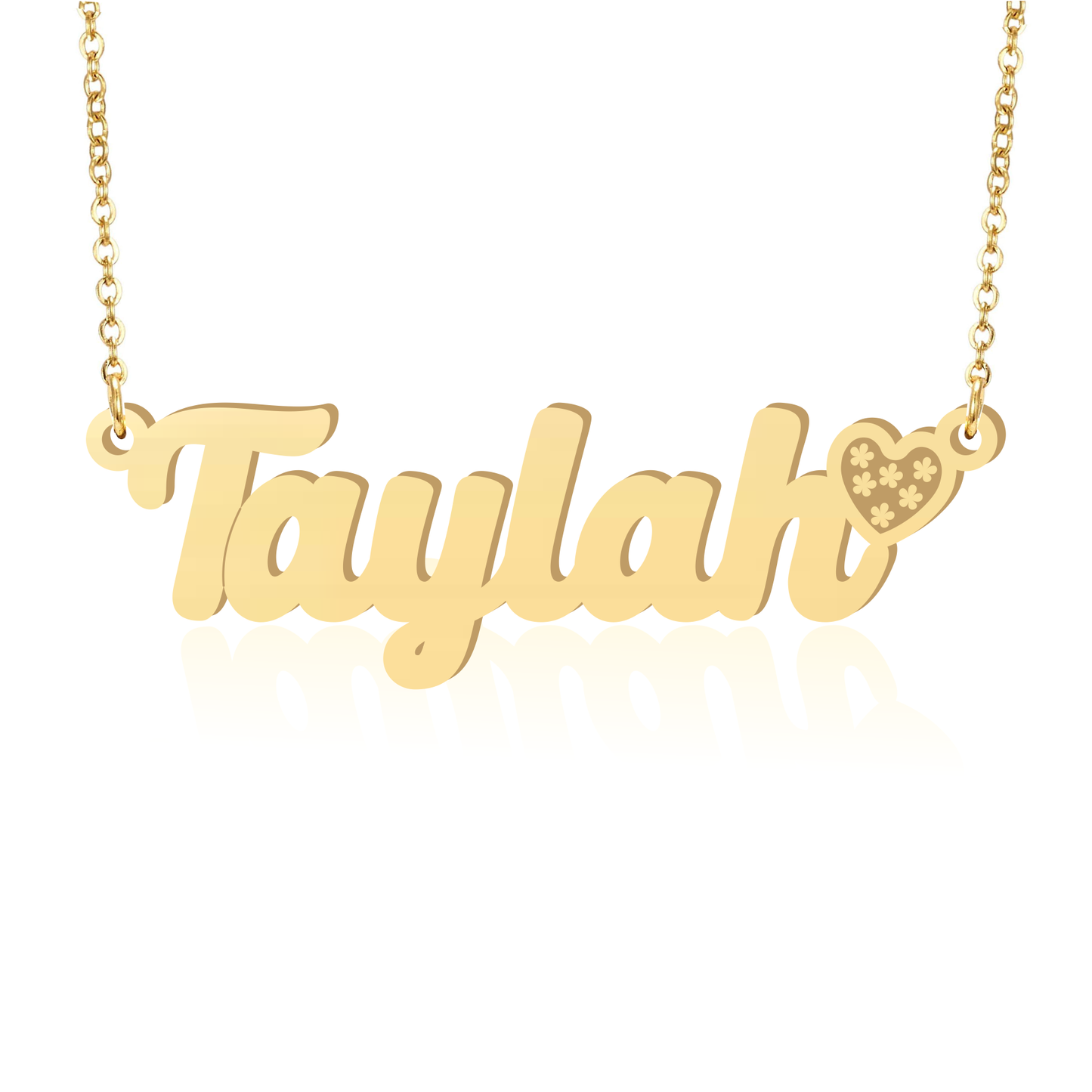 Prime & Pure 9K Yellow Gold Name Necklace Taylah with Heart
