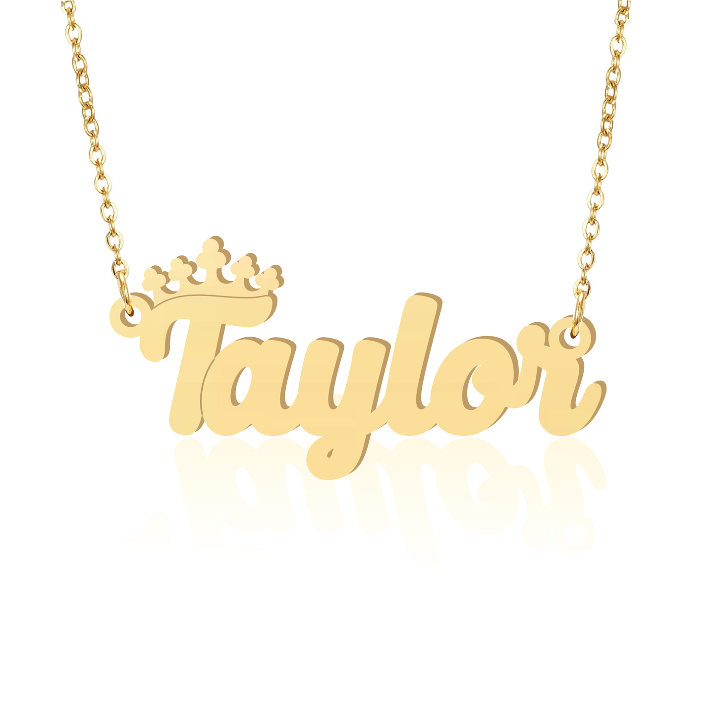 Prime & Pure 9K Yellow Gold Name Necklace Taylor with Crown