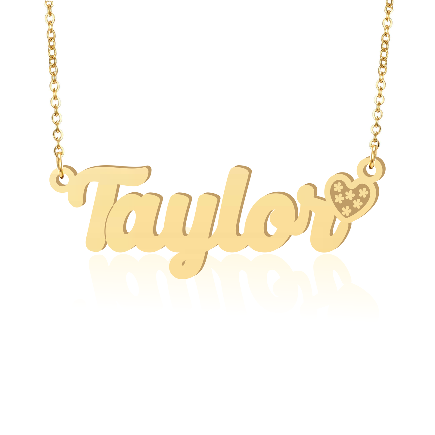 Prime & Pure 9K Yellow Gold Name Necklace Taylor with Heart