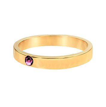 Birthstone Engraved Name Ring