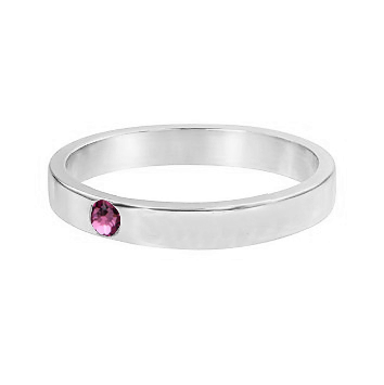 Birthstone Engraved Name Ring