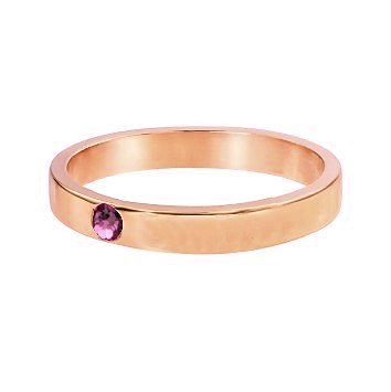 Birthstone Engraved Name Ring