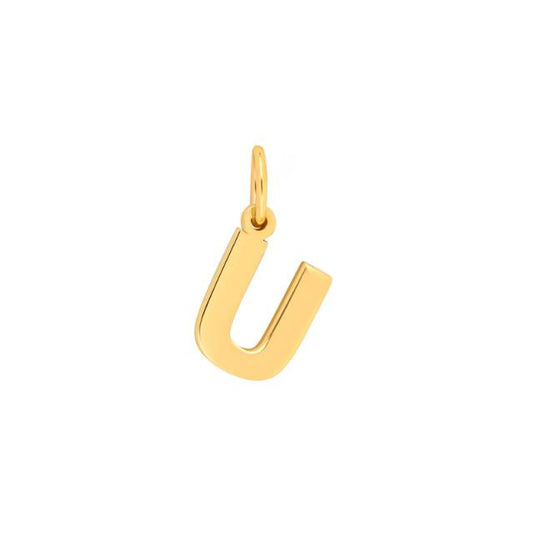 Prime & Pure 9K Yellow Gold Initial Pendant Letter U