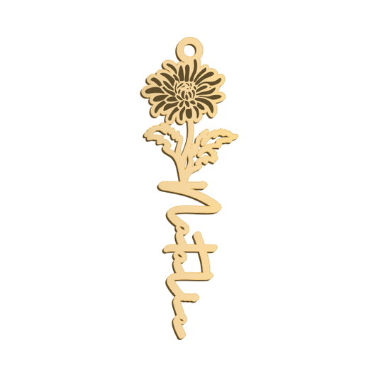November Birthflower Name Necklace