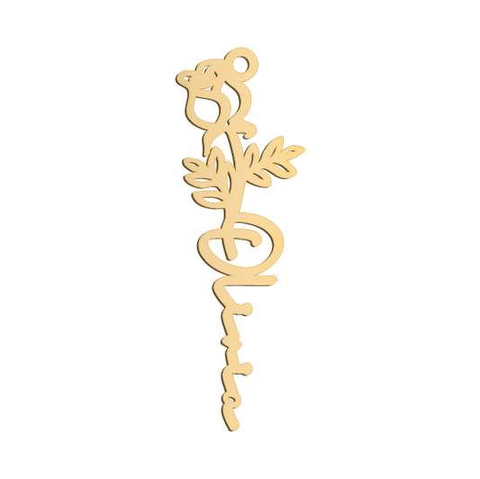 June Birthflower Name Necklace