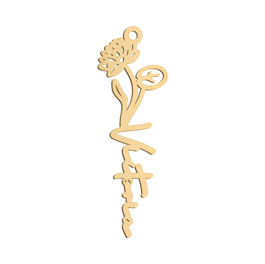July Birthflower Name Necklace