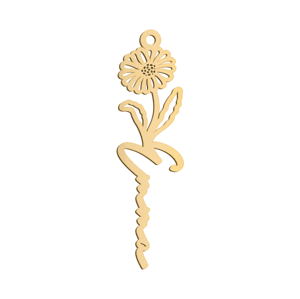 April Birthflower Name Necklace