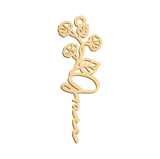 September Birthflower Name Necklace