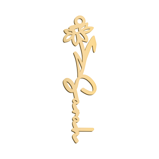 March Birthflower Name Necklace