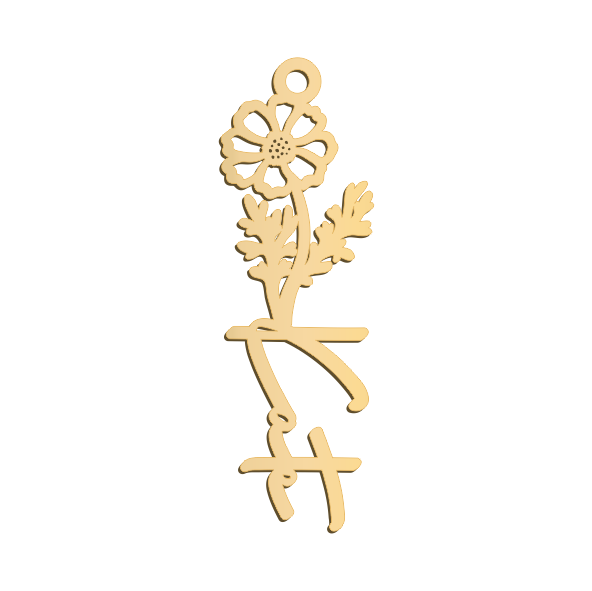 October Birthflower Name Necklace