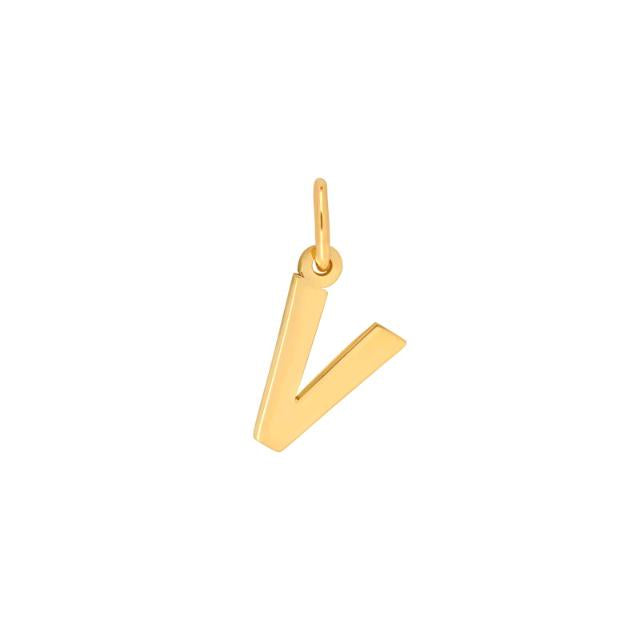 Prime & Pure 9K Yellow Gold Initial Pendant Letter V