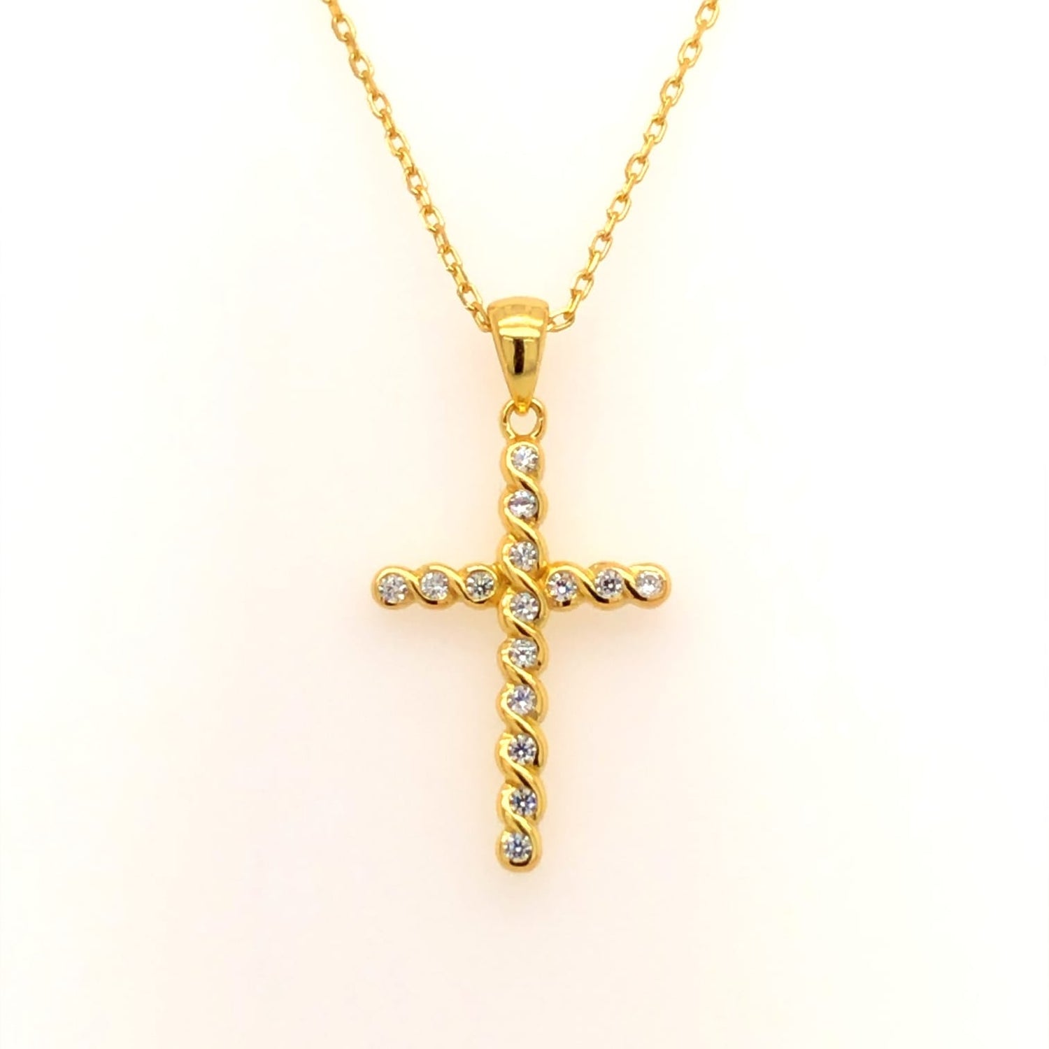 Gold Plated Zirconia Cross