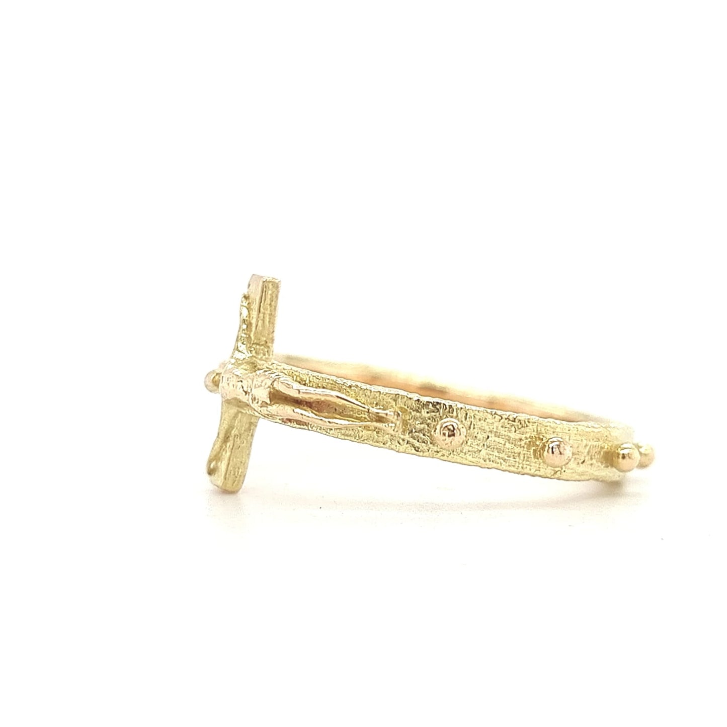 Cross Gold Ring with White Diamond