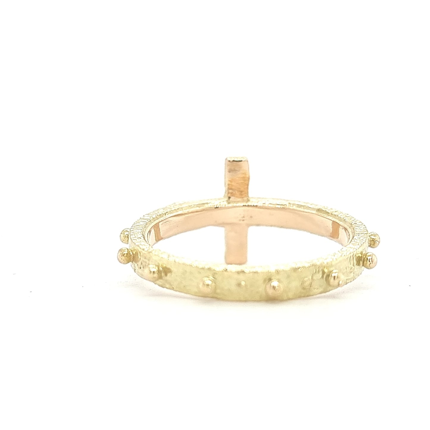 Cross Gold Ring with White Diamond