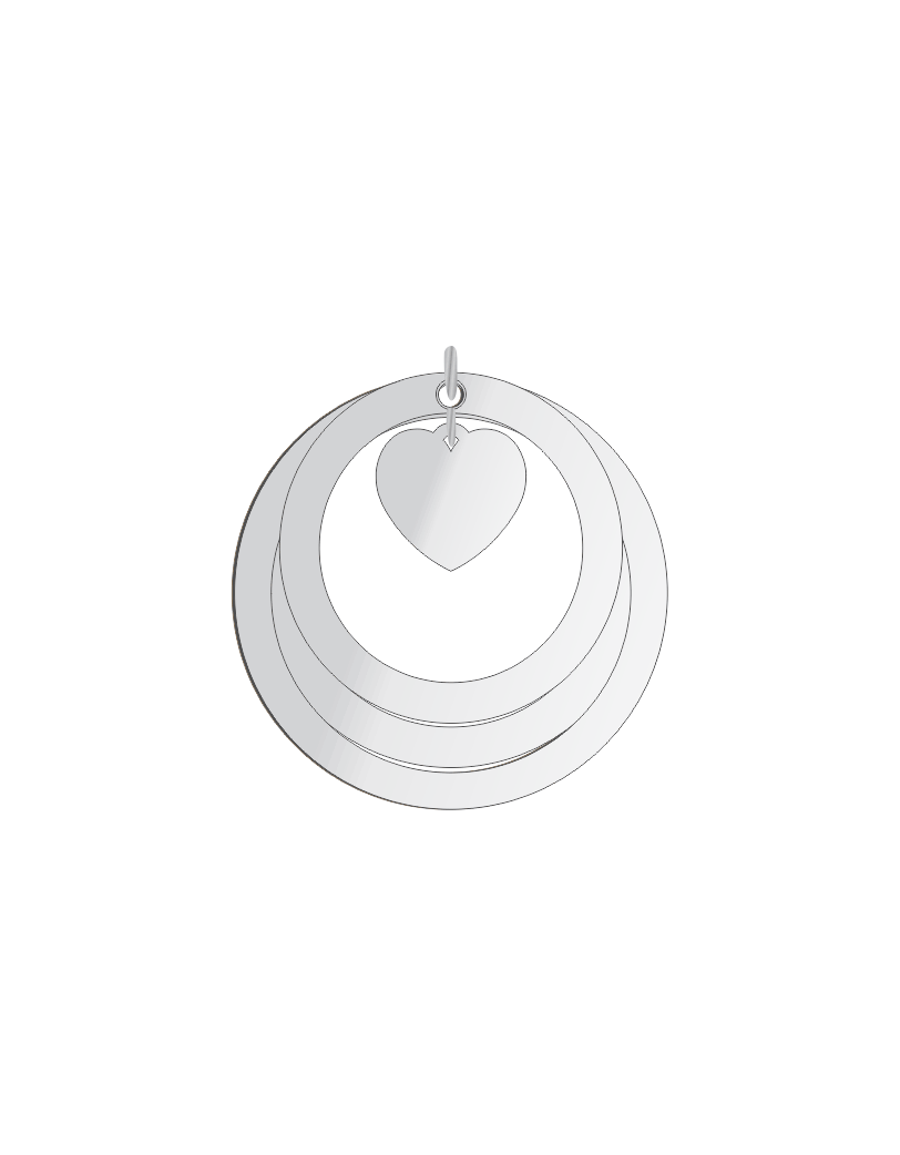 Heart and Circles Family Names Pendant