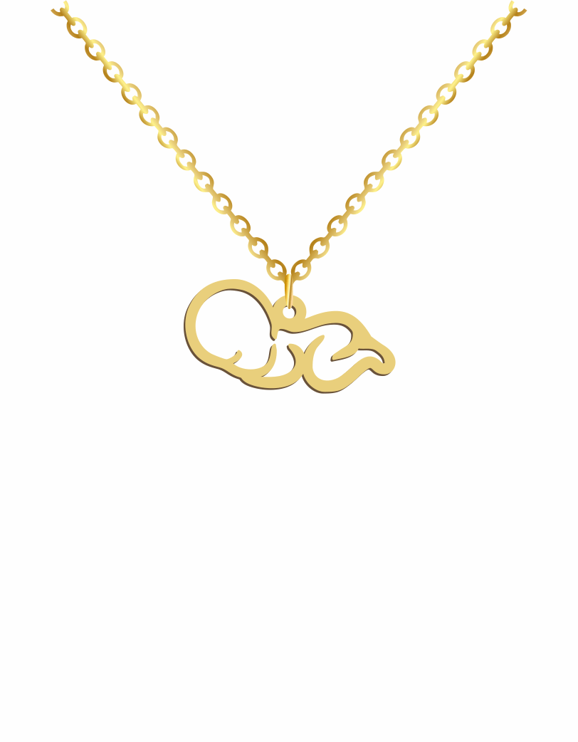 Sleeping Baby Line Necklace