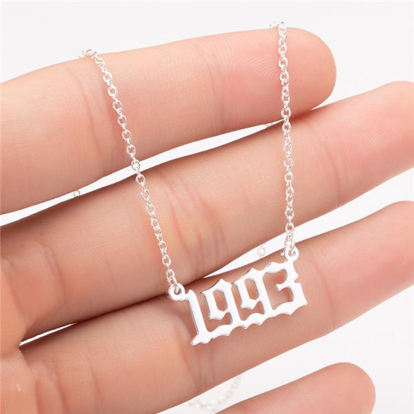Prime & Pure Sterling Silver Birthyear Necklace 1993