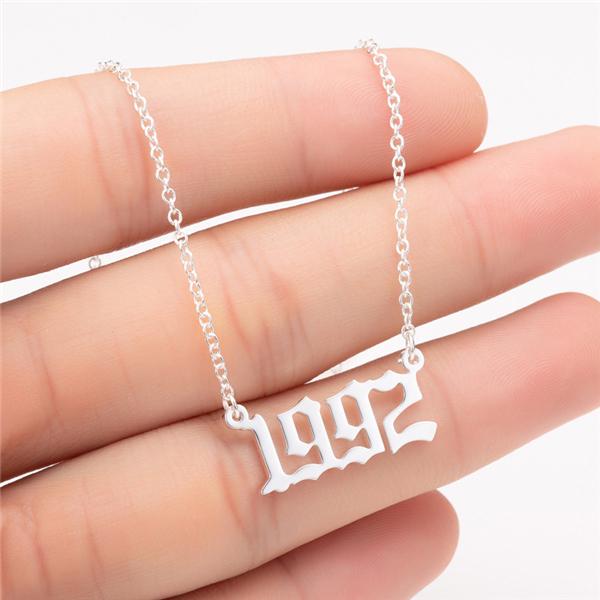 Prime & Pure Sterling Silver Birthyear Necklace 1992